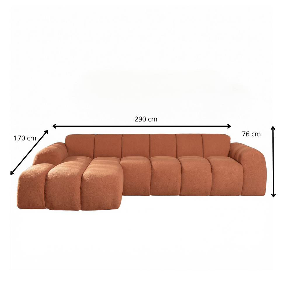 Banken-Ecksofa mit Lounge-Käufer Bouclé Stoff - Streifen - links - Brix -Dimehouse