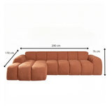 Banken-Ecksofa mit Lounge-Käufer Bouclé Stoff - Streifen - links - Brix -Dimehouse