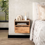 Orto Hängender Nachttisch 1 Schublade 1 Fach Mangoholz Keramik 