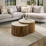 Vento Halfrond Salontafel Set Ø60 Massief Mango Zand