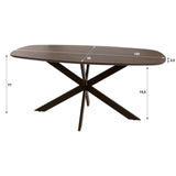 Eettafels - Deens ovale eettafel walnoot bruin massief acaciahout Tavon 180x95 cm - Dimehouse