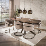 Eettafels - Deens ovale eettafel walnoot bruin massief acaciahout Tavon 215x105 cm - Dimehouse