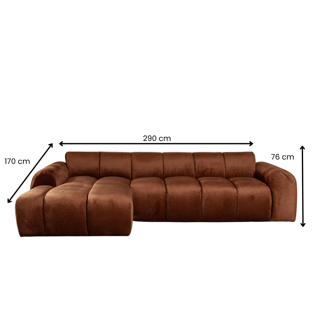Banken-Ecksofa mit Lounge-Käufer Samt Strukturstoff - Streifen - links - Brix-Dimehouse