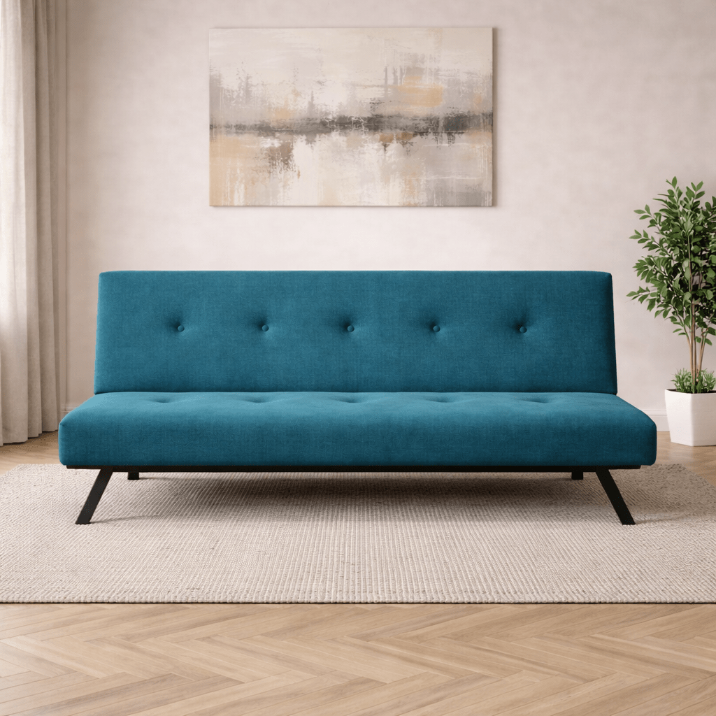 3-Sitzer Schlafsofa Zoly Petrol Grün Stoff - 180 cm - Ohne Armlehnen - Gepolstert 