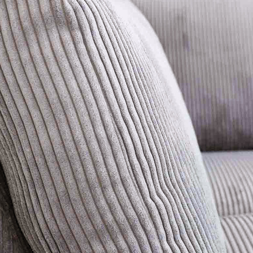 Ecksofa hellgraues Rippstoff-Sofagarnitur Gabi - links 