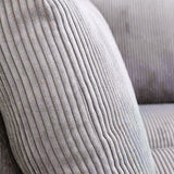 Ecksofa hellgraues Rippstoff-Sofagarnitur Gabi - links 