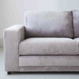 Ecksofa hellgraues Rippstoff-Sofagarnitur Gabi - rechts 