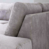 Ecksofa hellgraues Rippstoff-Sofagarnitur Gabi - rechts 