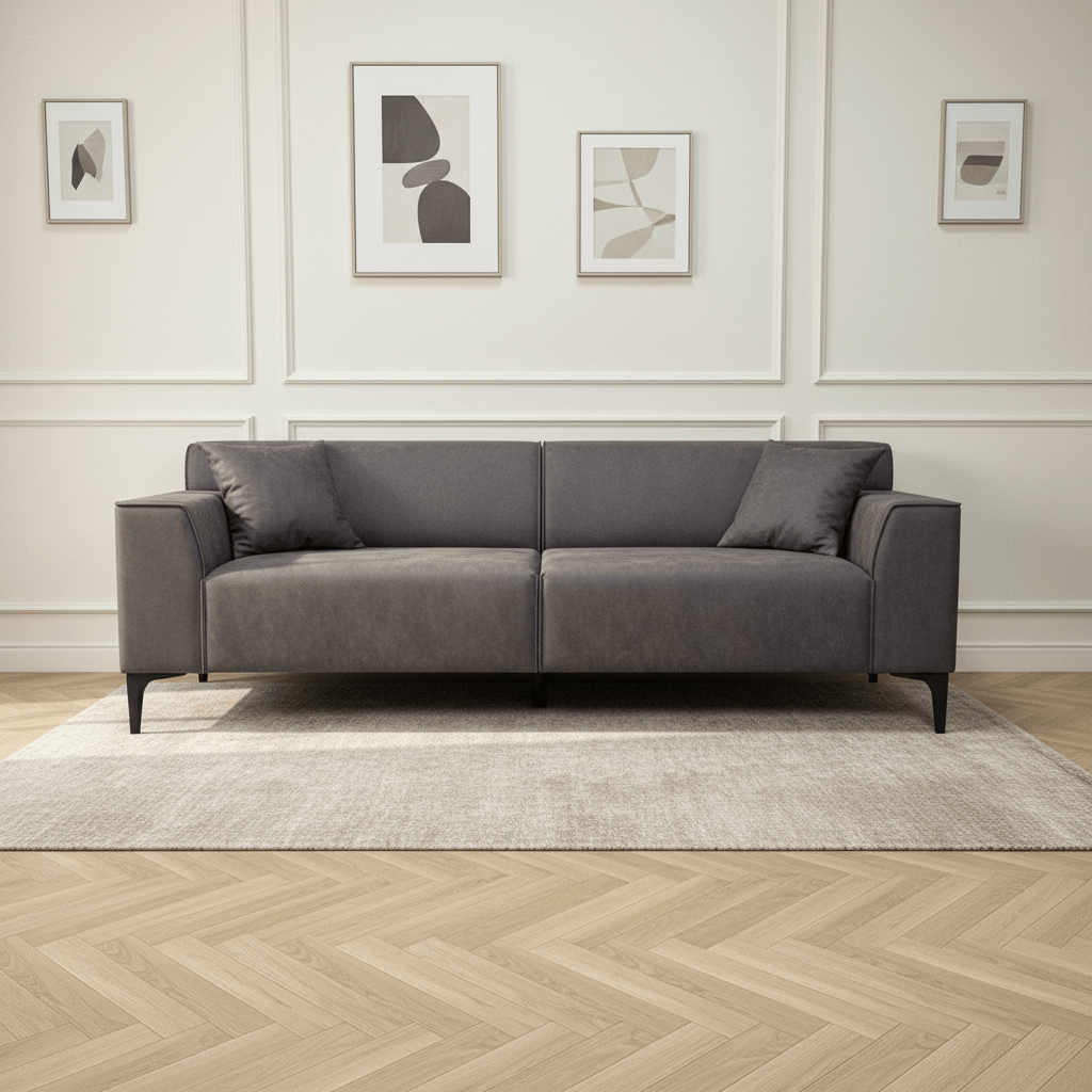 3-zits bank antraciet microvezel stof Davidson