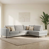 3-zits hoekbank Espen stof beige rechts sfeerfoto in modern interieur