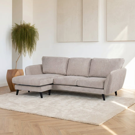 3-zits hoekbank Leah beige sfeerfoto in modern interieur