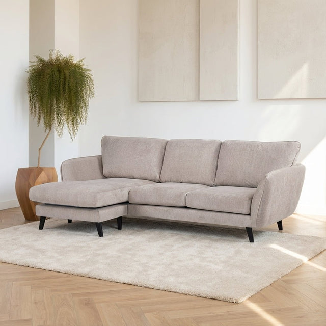 3-zits hoekbank Leah beige sfeerfoto in modern interieur