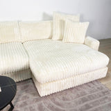 3-Sitzer-Loungesofa Nia aus geripptem Stoff in Beige