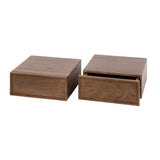 Schwebender Nachttisch Akazie Drift Brown industriell 