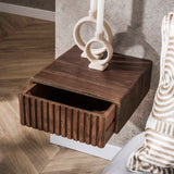 Schwebender Nachttisch Akazienholz Drift Brown – 1 Schublade 