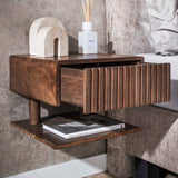 Schwebender Nachttisch Acacia Drift Brown – 1 Schublade 35 cm 