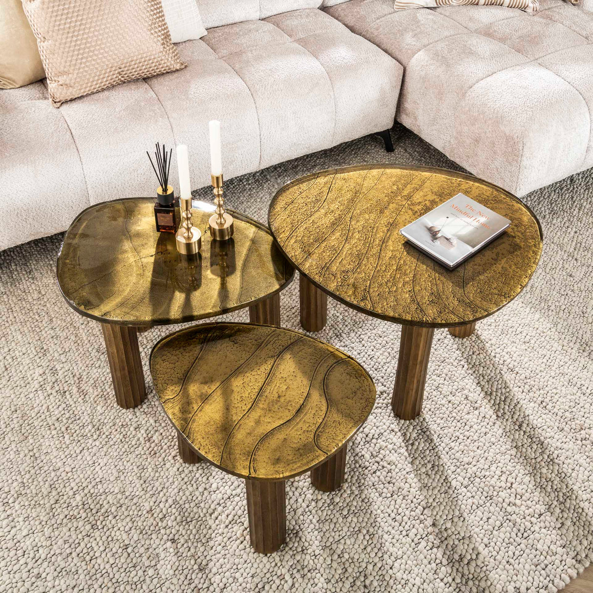 Couchtisch Luna Antik Gold 62x45x40 cm 