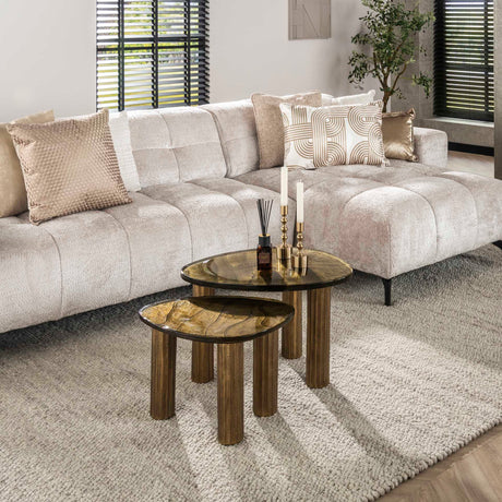 Couchtisch Luna Antik Gold 62x45x40 cm 