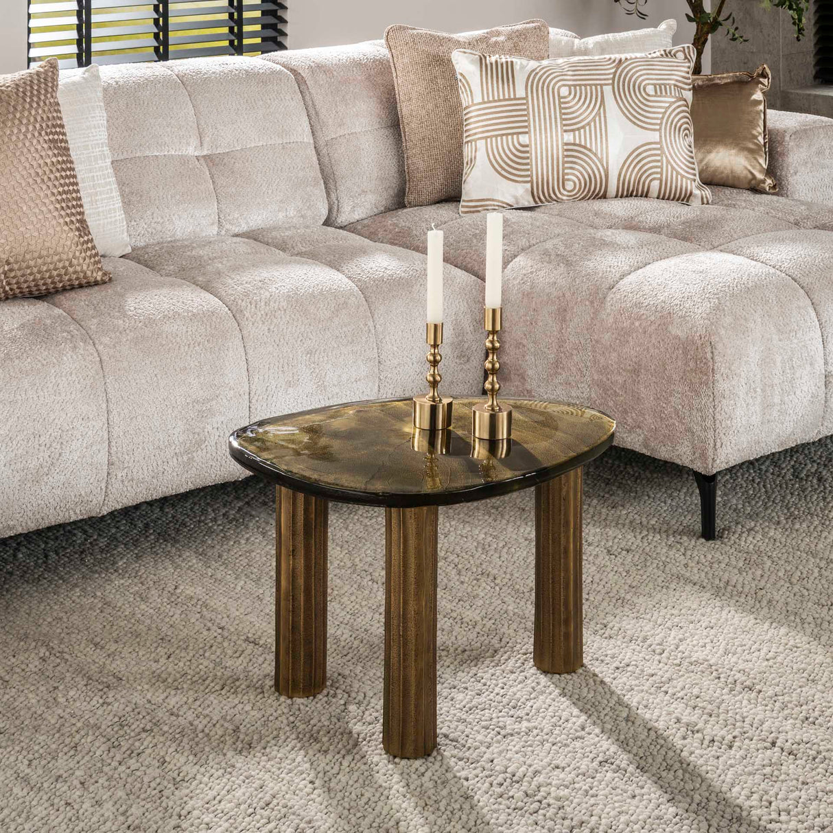 Couchtisch Luna Antik Gold 62x45x40 cm 
