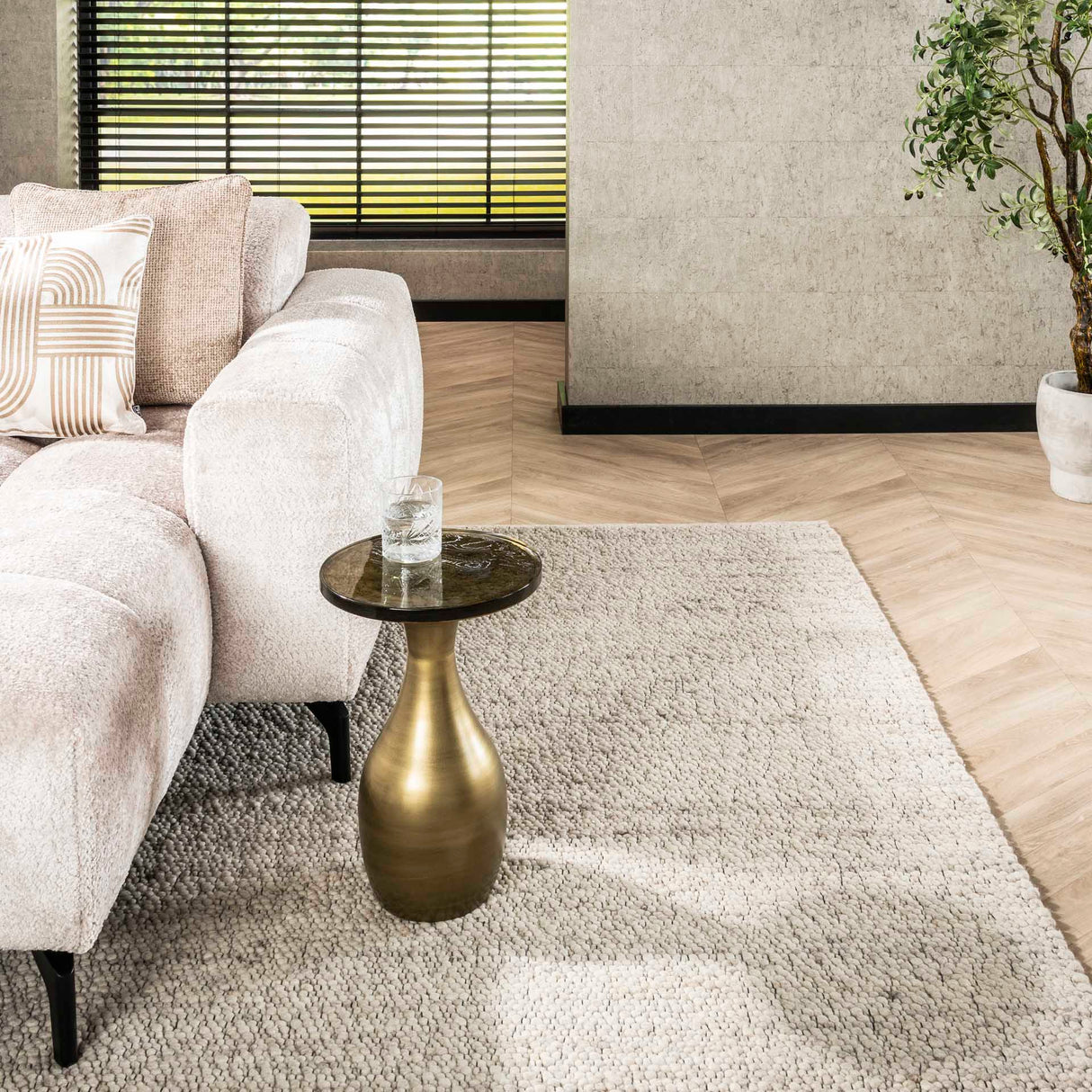 Beistelltisch Tropfen S - Antik Gold - 30x30x45 cm 