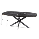 Esstisch Jax Dänisch Oval 180 cm - Grau Metallic 