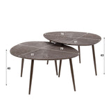 Couchtisch-Set Juno Dunkelbronze Metall - Set von 2 
