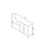 Ansel wandtafel wit met goud 120 cm Wit/goud Melamine gecoat meubelboard