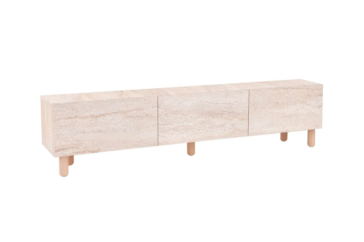 Alvin TV-Schrank Travertin-Optik 180 cm Melaminbeschichtete Möbelplatte