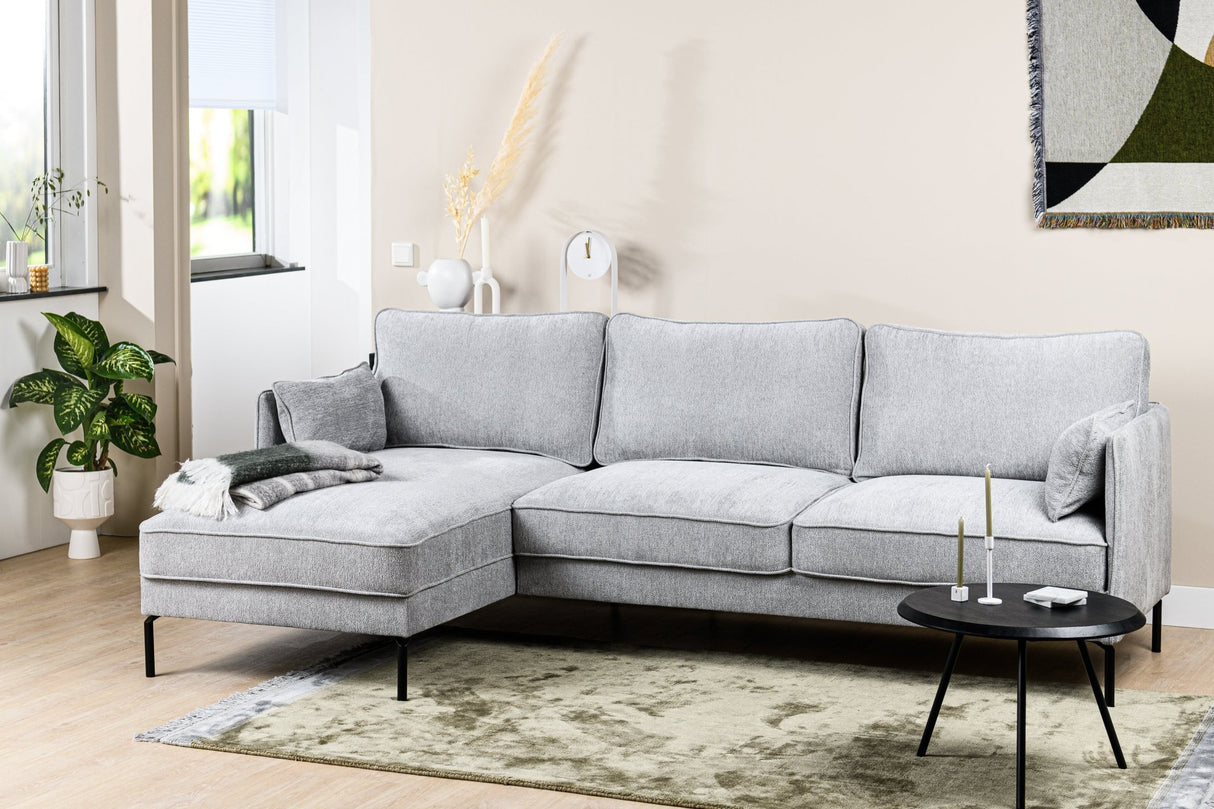 -Sitzer-Ecksofa mit Chaiselongue Peppin Stoff