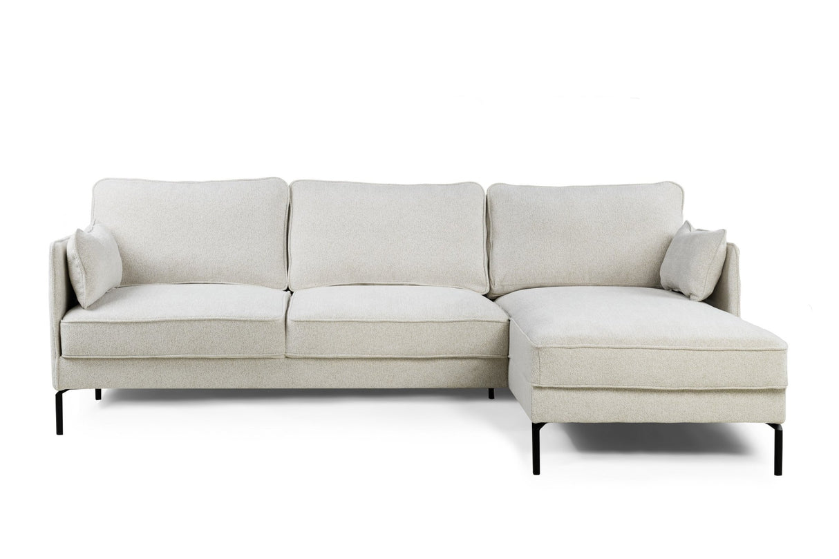 Peppin Ecksofa 3-Sitzer samt creme Rechts