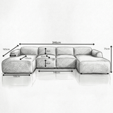 Banken-U-bank taupe chenille stof - 342x165 cm - Shane-Dimehouse