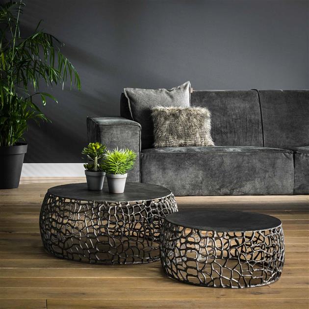 Couchtisch-Set Nola Black Nickel