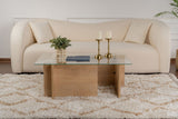 Rechteckiger Moderner Couchtisch Honig Eichenholz Look - Glas - 105x65 cm 