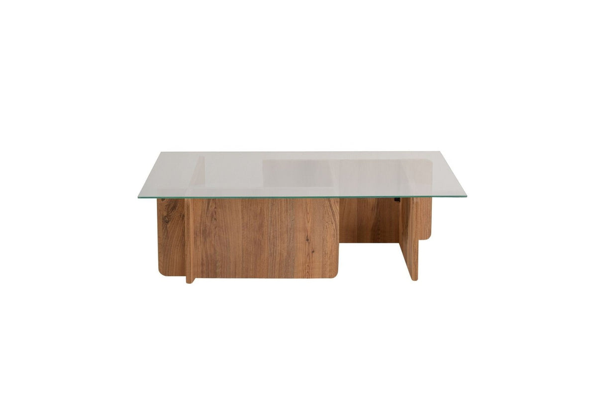 Couchtisch Atlantische Kiefer Melamin Glas Opal 105x65x30 cm 