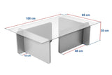 Couchtisch Atlantische Kiefer Melamin Glas Opal 105x65x30 cm 