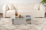Couchtisch Grau Melamin Glas Opal 105x65x30 cm 