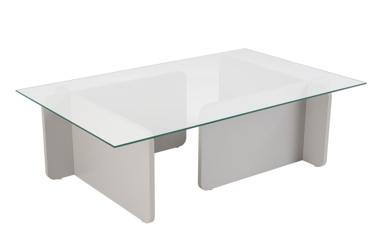 Couchtisch Grau Melamin Glas Opal 105x65x30 cm 