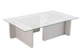 Couchtisch Grau Melamin Glas Opal 105x65x30 cm 