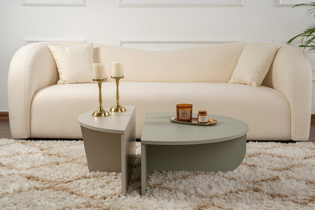 Salontafels - Ronde Salontafel As Groen Melamine 90 cm Orin - Dimehouse