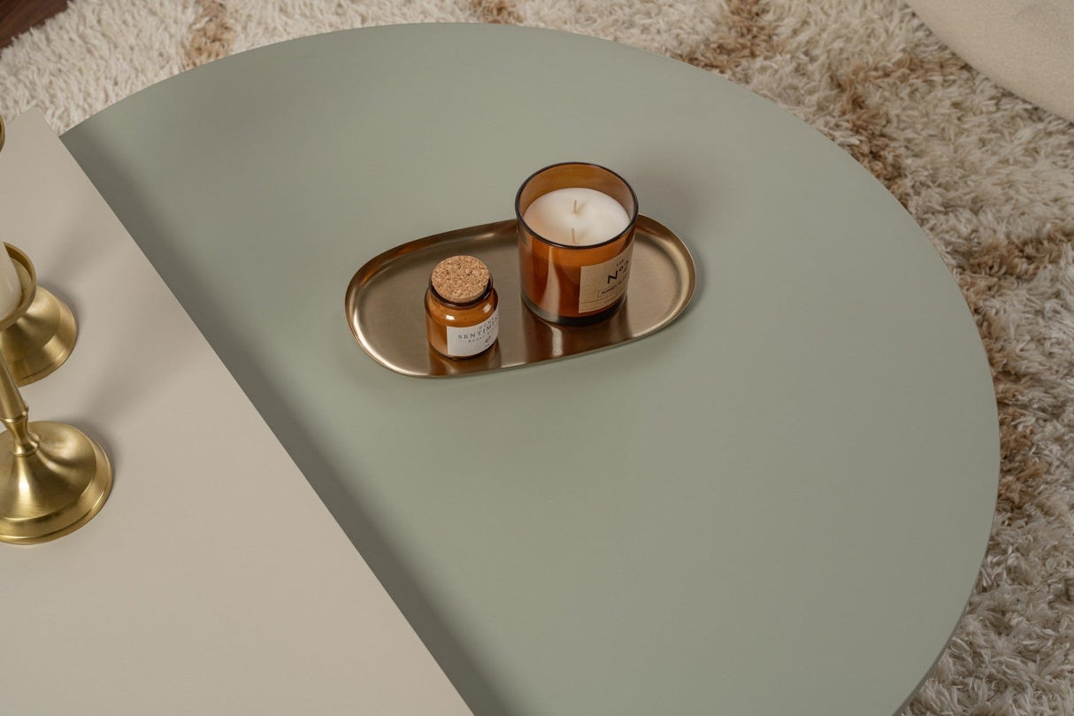 Salontafels - Ronde Salontafel As Groen Melamine 90 cm Orin - Dimehouse