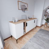 Tarz dressoir eikenlook wit 150 cm Eikenlook / Wit Gemelamineerd hout