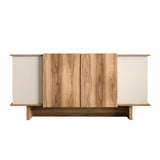 Diana Sideboard mit offenen Fächern, 180 cm, Sand und Walnuss, melaminbeschichtetes Holz