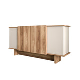 Diana Sideboard mit offenen Fächern, 180 cm, Sand und Walnuss, melaminbeschichtetes Holz