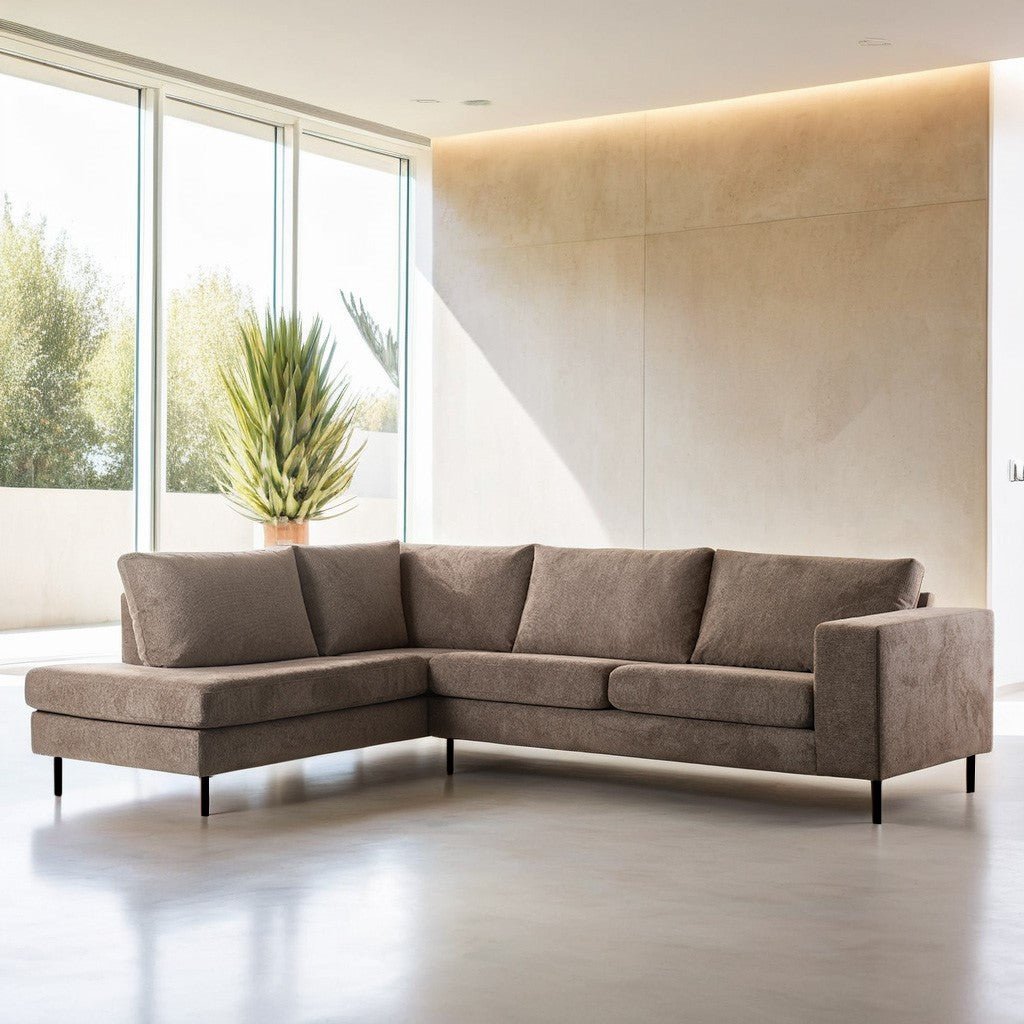 3-Sitzer Ecksofa Espen Stoff taupe links