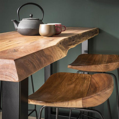 Industriell Barhocker Akazienholz Elly - Sitzhöhe 71 cm - Ohne Rückenlehne