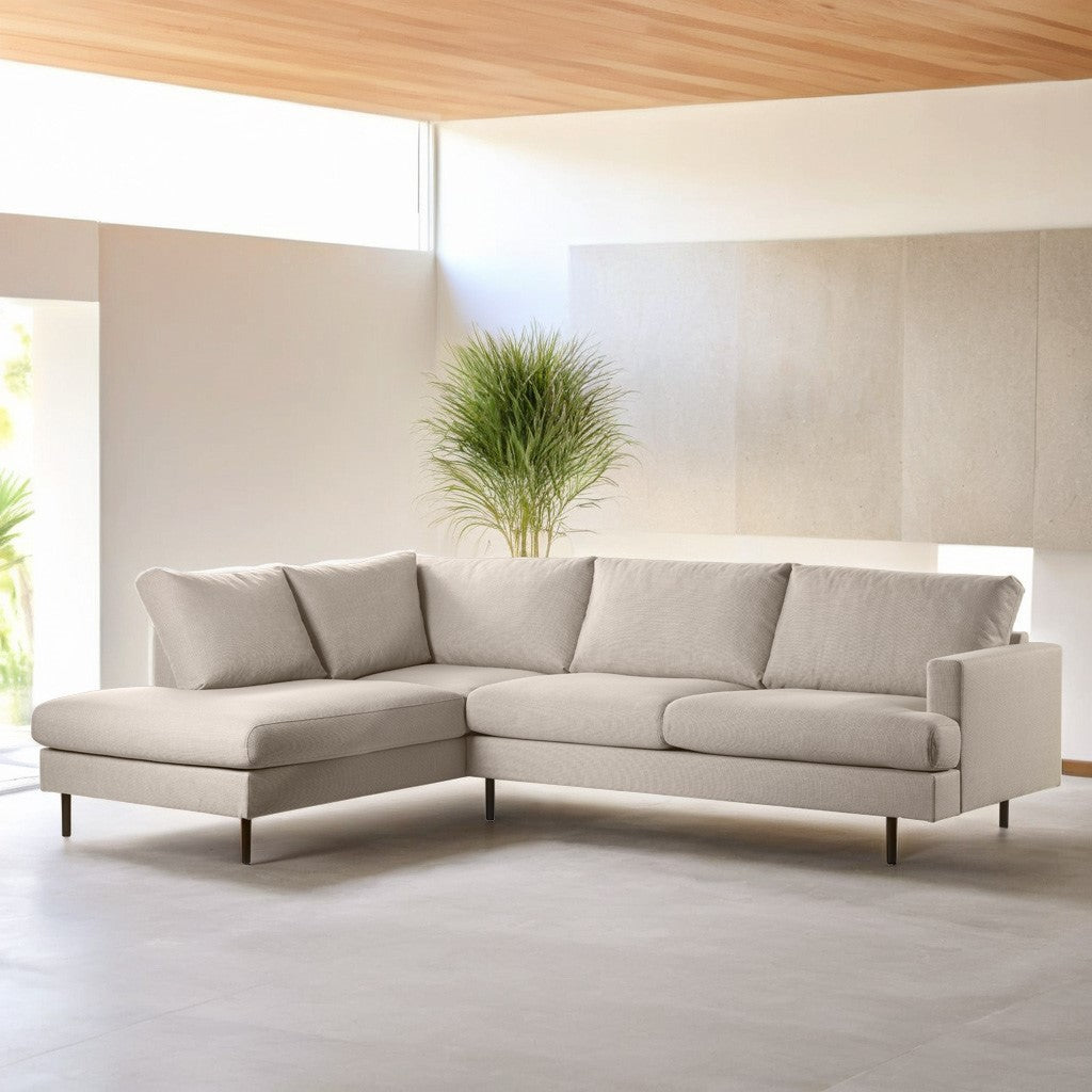 3-Sitzer Ecksofa Romi Stoff beige links