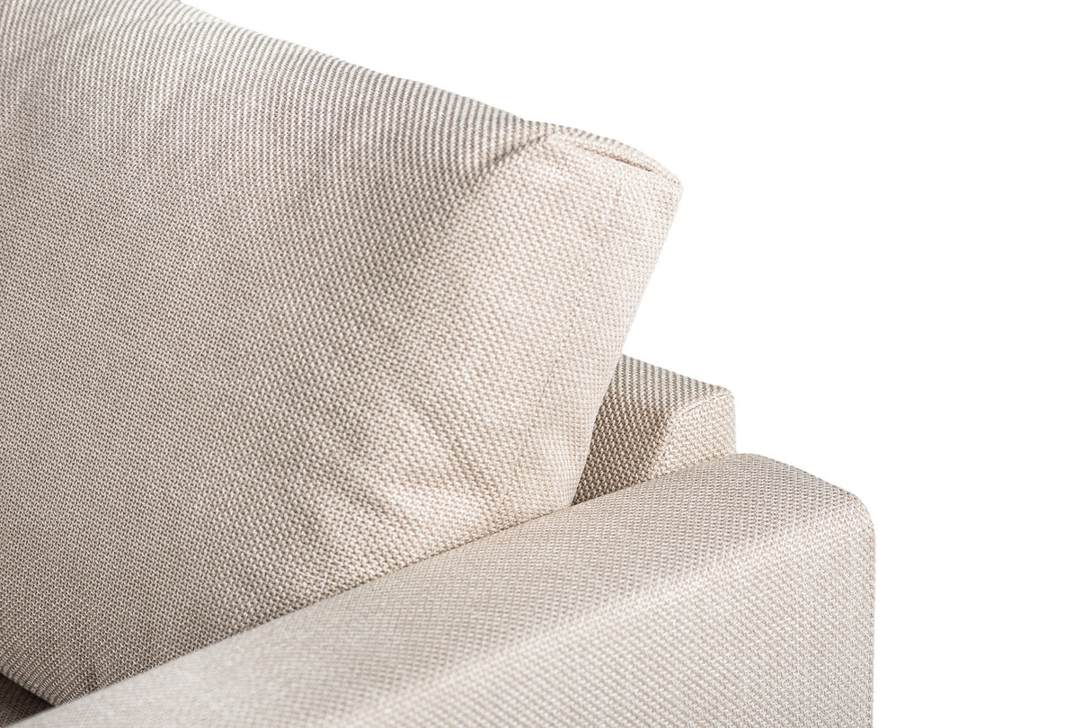 3-Sitzer Ecksofa Romi Stoff beige rechts