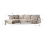 3-Sitzer Ecksofa Romi Stoff beige rechts