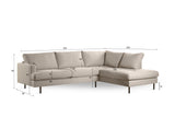 3-Sitzer Ecksofa Romi Stoff beige rechts