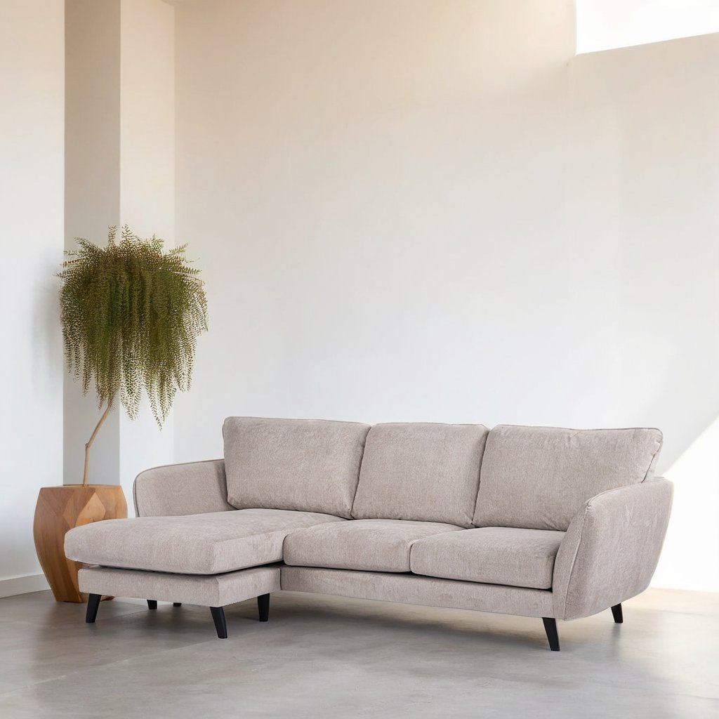 3-Sitzer-Ecksofa Leah beige